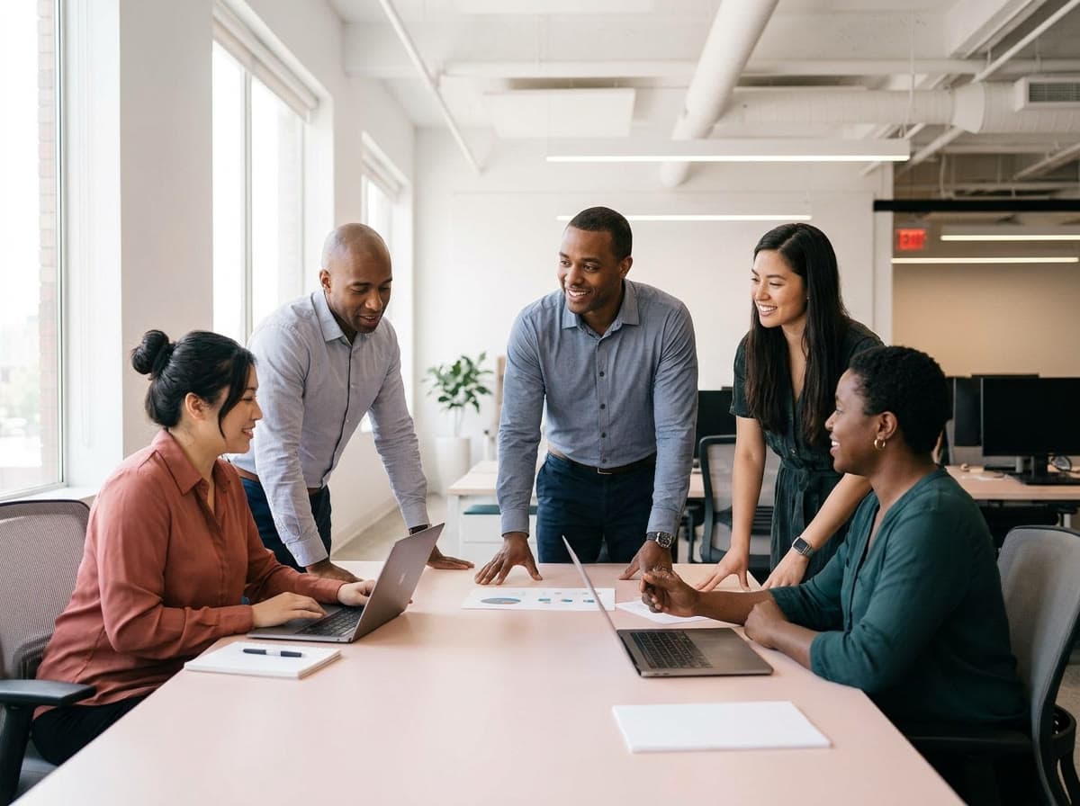 Leaders in a transformation strategy workshop
